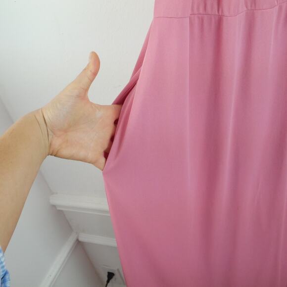 Vintage Small Robe Pink Lace Ruffle Collar Coquette Dollette Retro Dainty Long - Picture 8 of 13